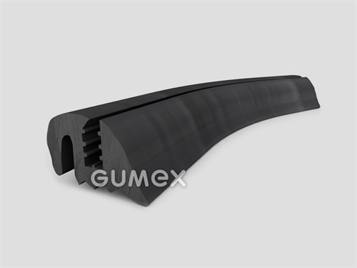 Profil für Fahrzeugfenster ohne Zwickel, 18x27/5/4mm, 60°ShA, EPDM, -40°C/+100°C, schwarz, 